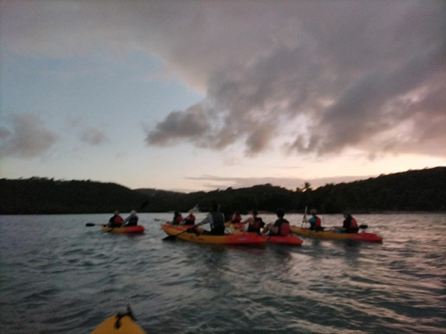 Student kayaking